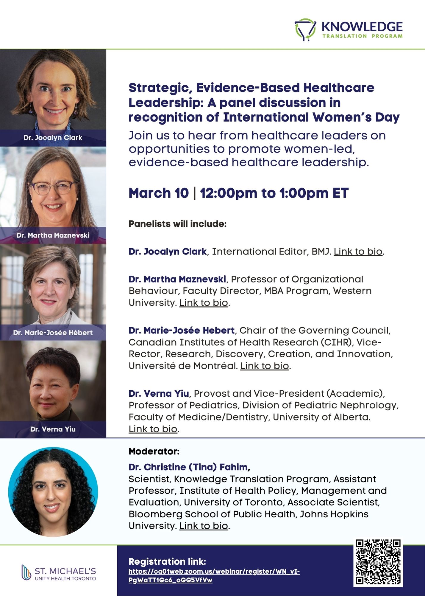 Strategic, Evidence-Based Healthcare Leadership: A panel discussion in recognition of International Women’s Day